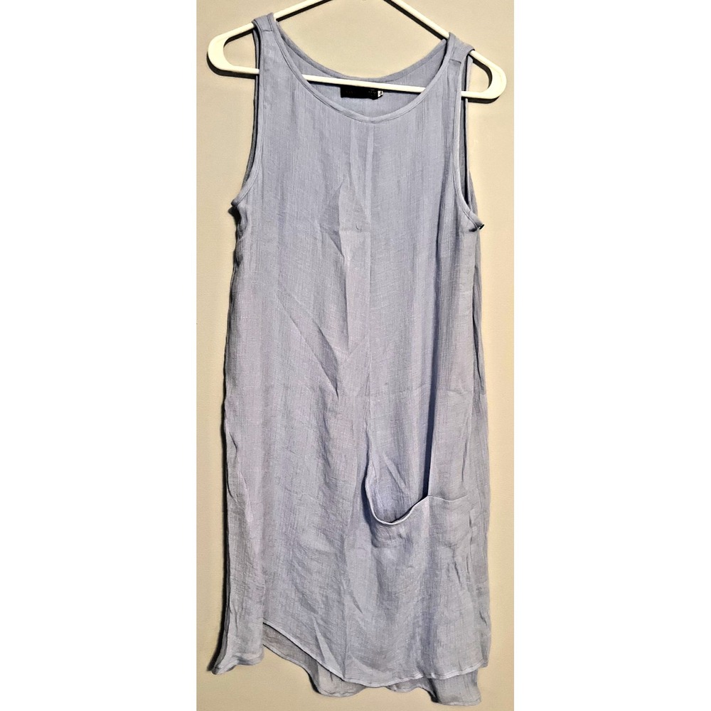 Gaya Tank Dress Womens Medium Sleeveless Asymmetrical Hem Pocket Summer Boho